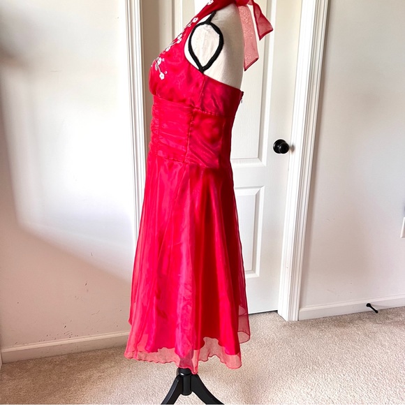Vintage PHILiP DECAPRIO Embellished Halter Pin Up Formal Dress—SZ. 8 - Picture 7 of 17